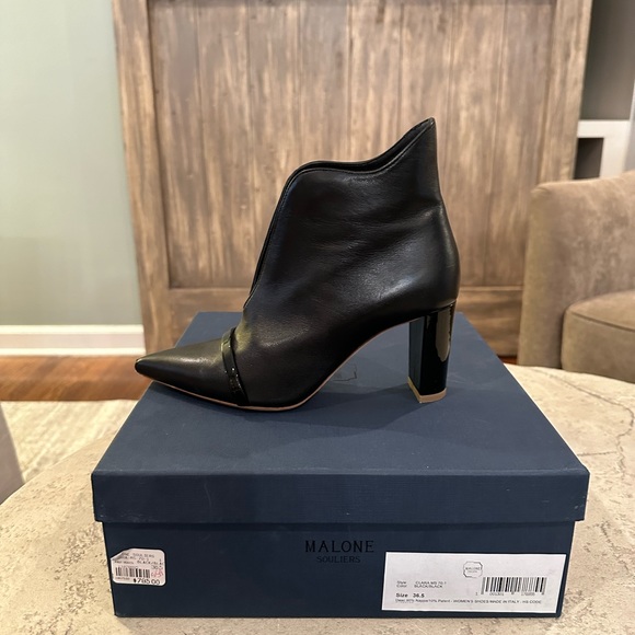 Malone Souliers black bootie worn once 6.5 they run a half size small ! - Picture 5 of 11